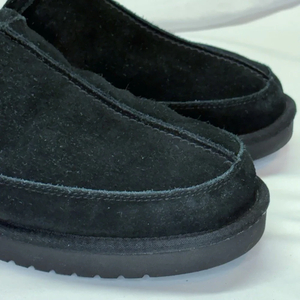 Koolaburra by Ugg Slippers Mens 14 Bordon Moccasin Black Shearling Suede 1105891